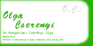 olga cserenyi business card